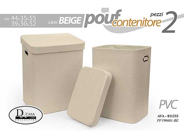 Cesta beige pvc 55/52cm 2 pezzi 811333