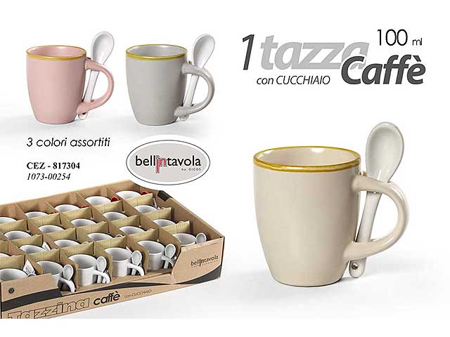 Tazza con cucchiaino 100ml 6,7cm