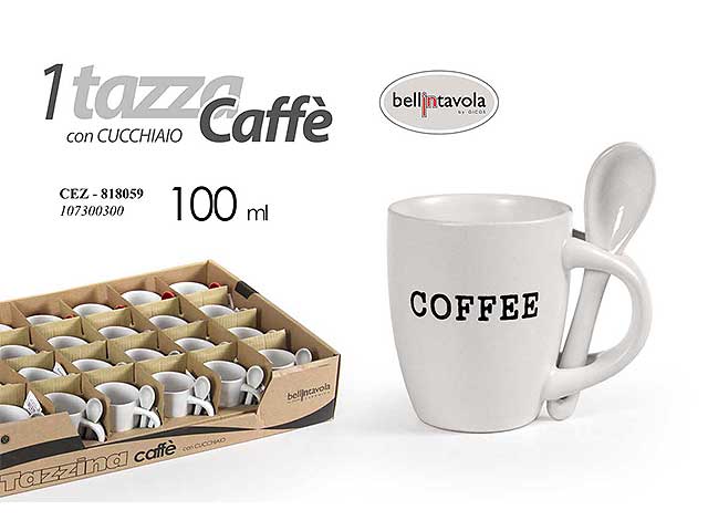Tazza con cucchiaino 100ml 6,7cm