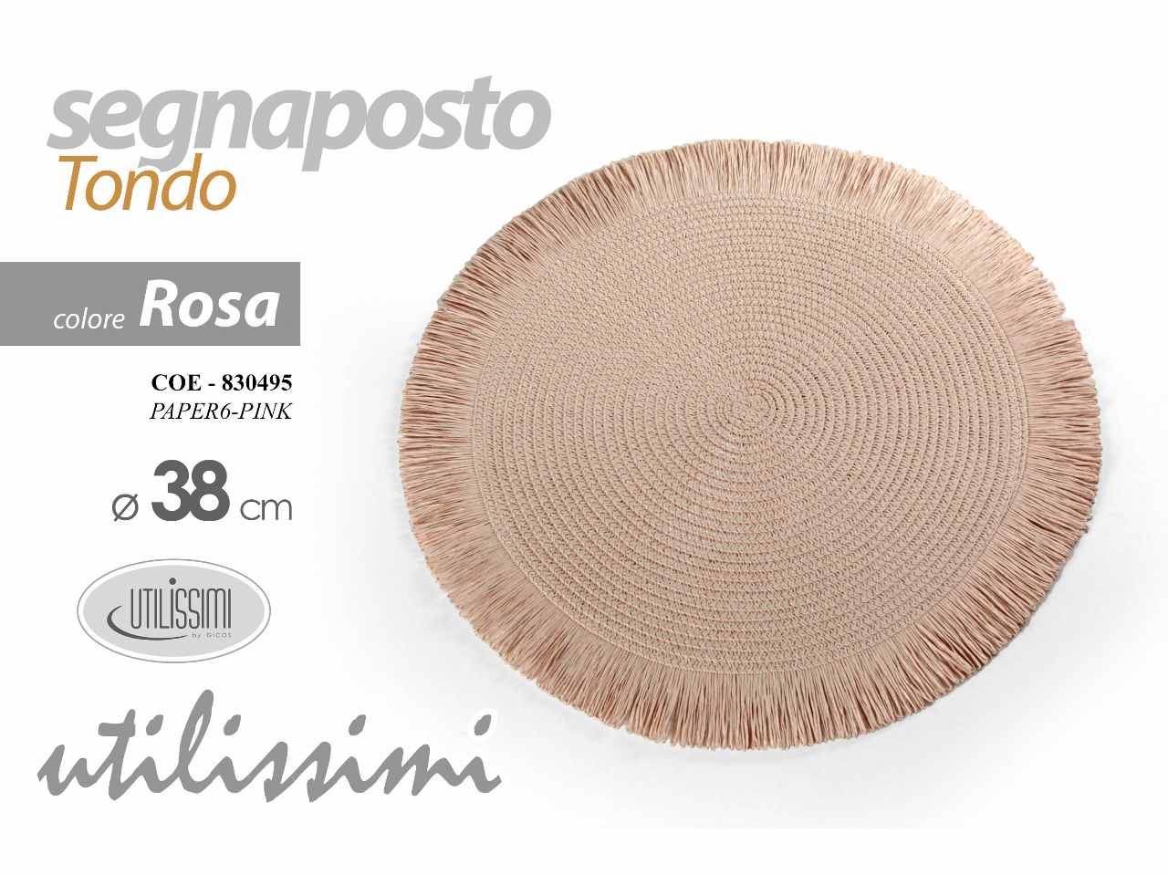 Segnaposto tondo 38cm rosa 830495