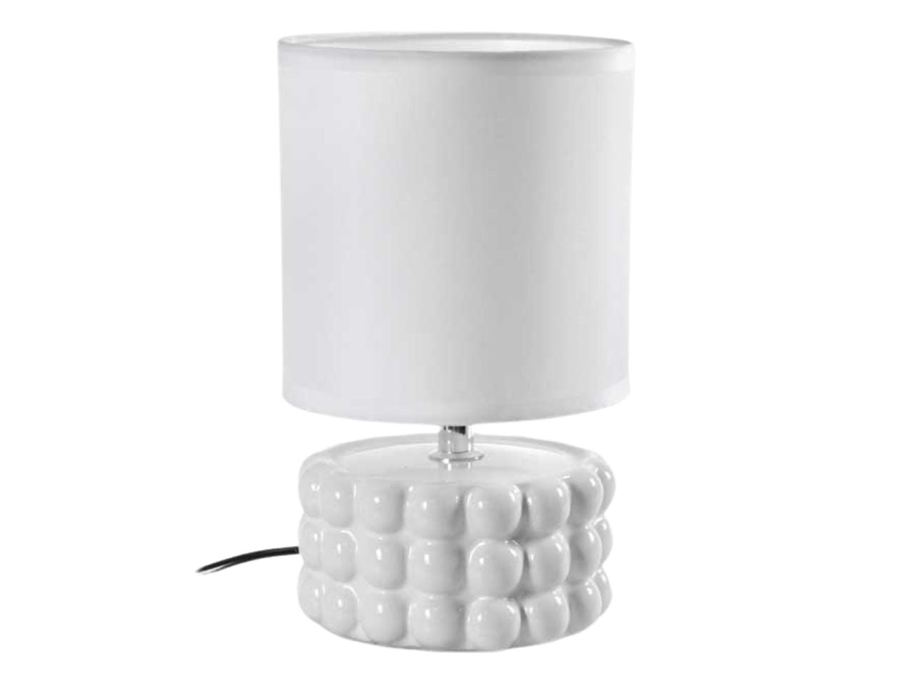 Lampada da scrivania bianca con illuminazione diffusa, stile moderno, con rilievi sferici 15x25 cm - Gicos