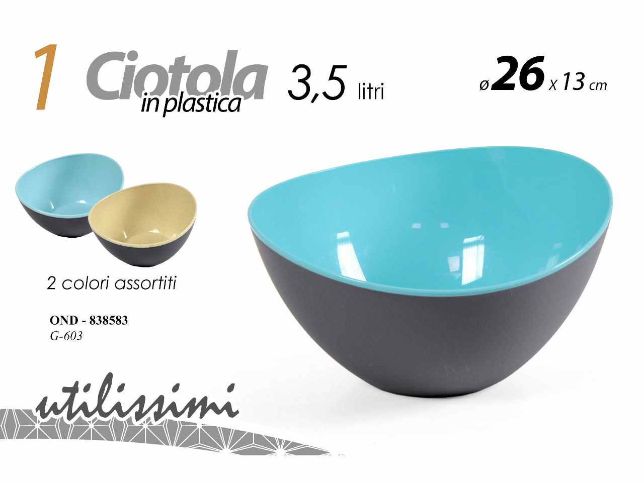 Ciotola pl.astica 3,5lt 26x13 838583