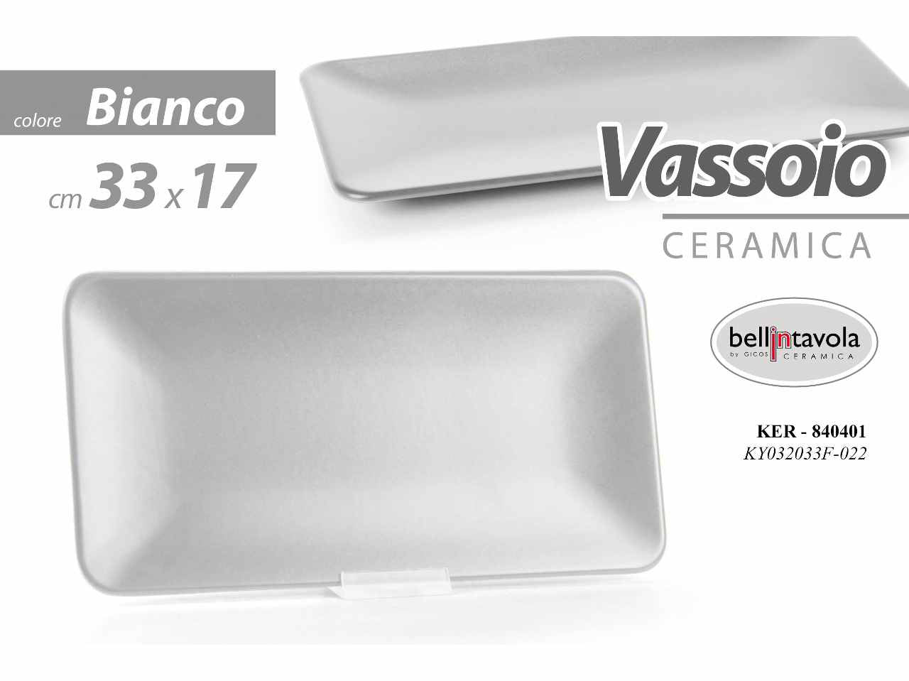 Vassoio ret.33x17 bianco 840401