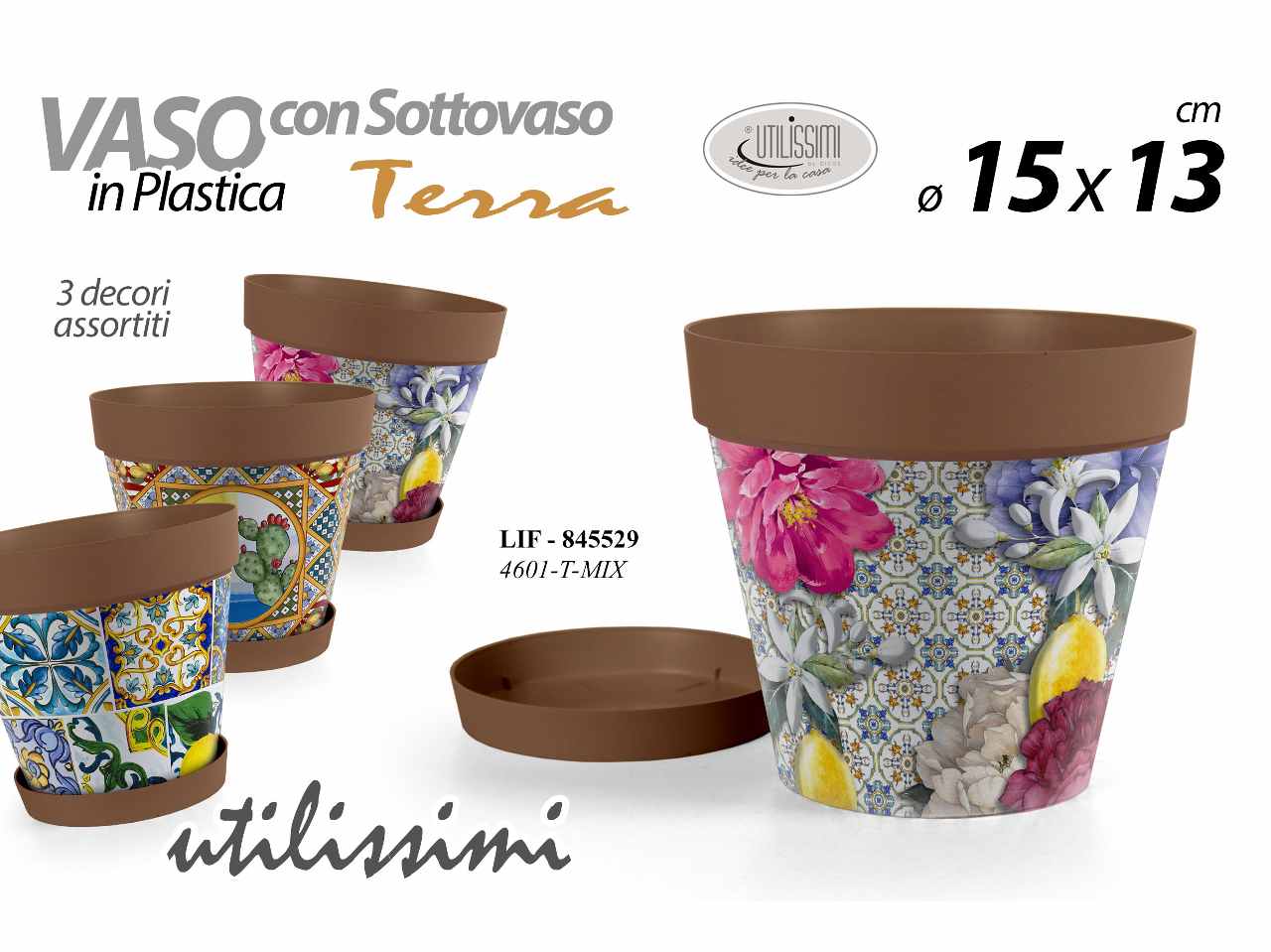 L.terra vaso c/cottovaso 15x13cm 4601/t-mix