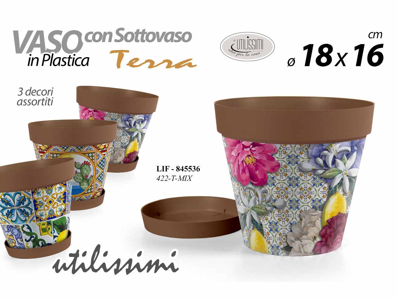 L.terra vaso c/cottovaso 18x16cm 422/t-mix