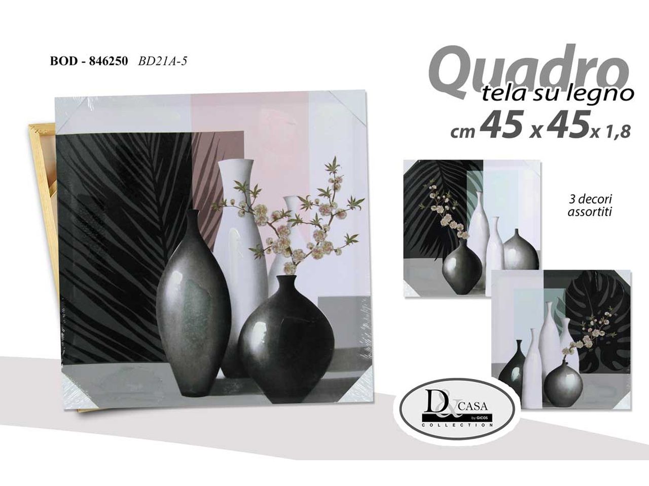 Quadro 45x45x1,8cm modelli assortiti