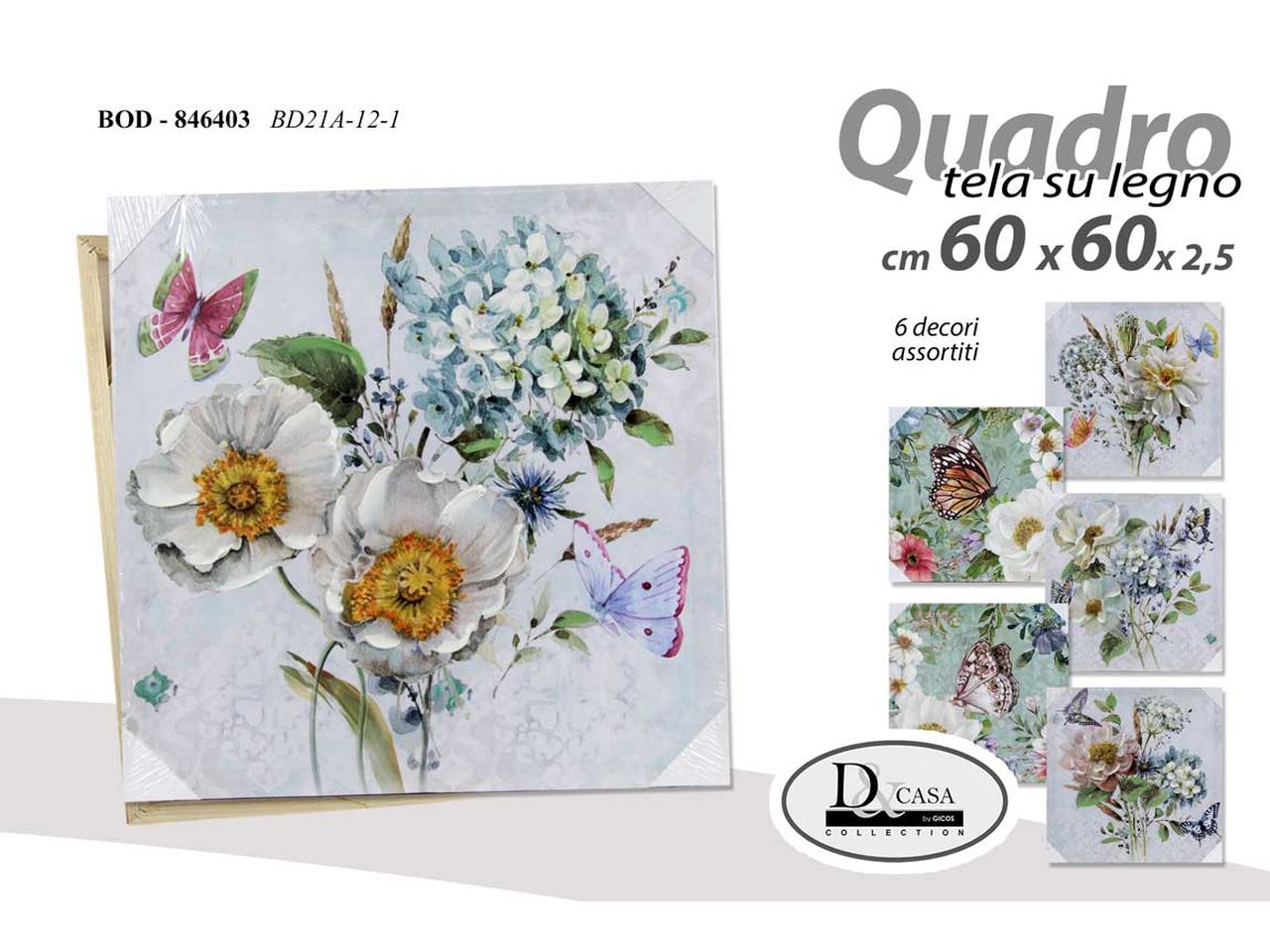 Quadro 60x60x2,5cm modelli assortiti