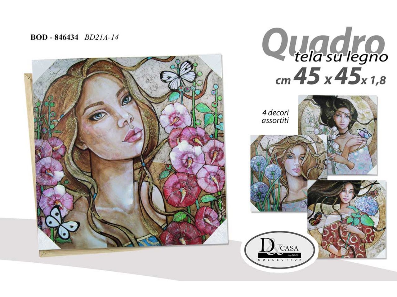 Quadro 45x45x1,8cm modelli assortiti