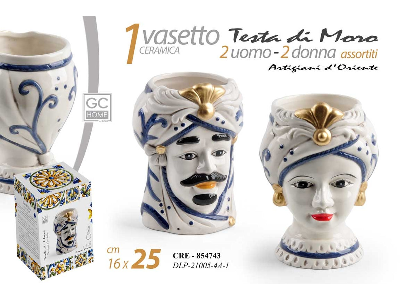 Testa di moro misura 16x16x25cm assortito