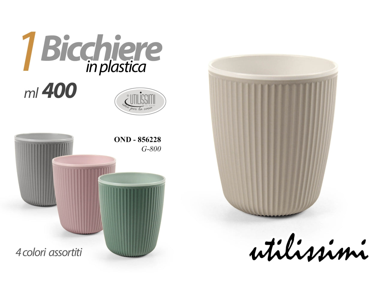 Bicchiere in plastica 400ml - disponibile in 4 colorazioni
