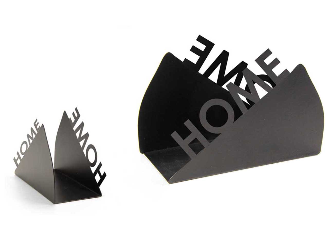 Portatovaglioli in metallo con scritta home misura 15x6x10cm