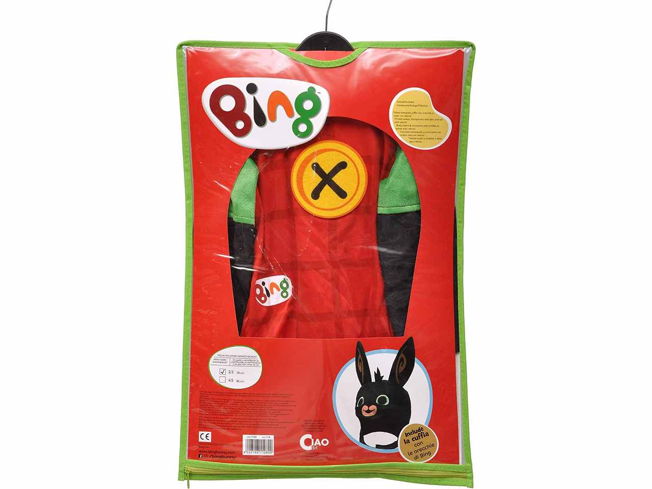 Costume da bing bunny con la tutina e cuffietta taglia 4-5 anni