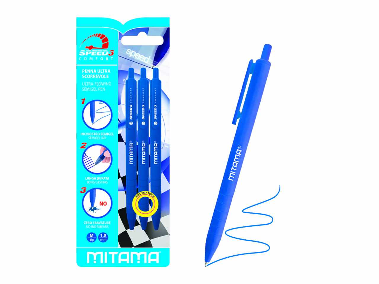 Penna scatto 3 pezzi blu