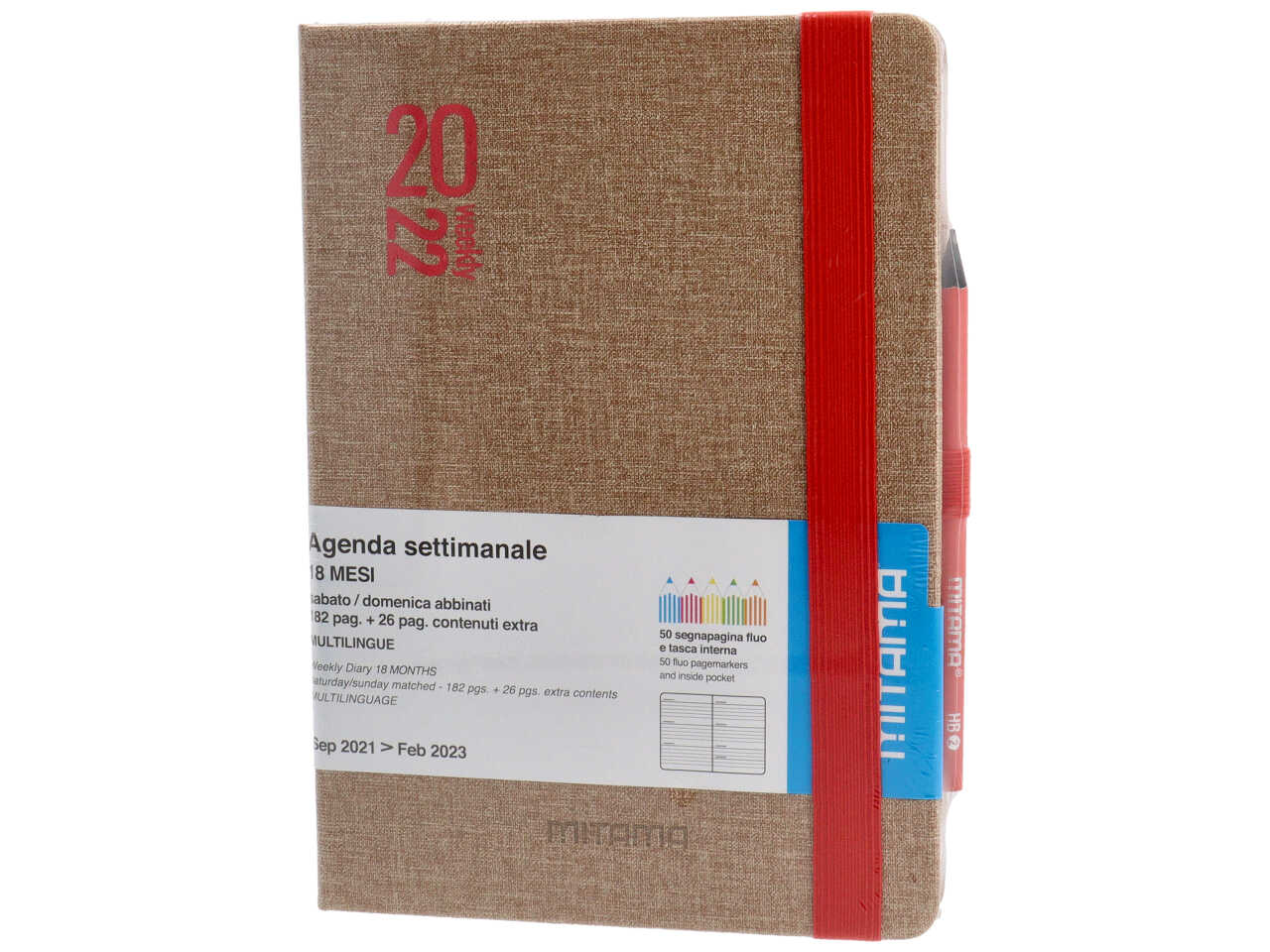 Agenda settimanale 15x21 con matita anno 2022