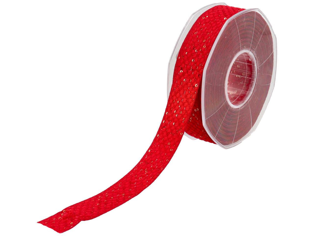 Nastro regalo con paillettes rosso micro pois 2,5cmx10m - Furlanis