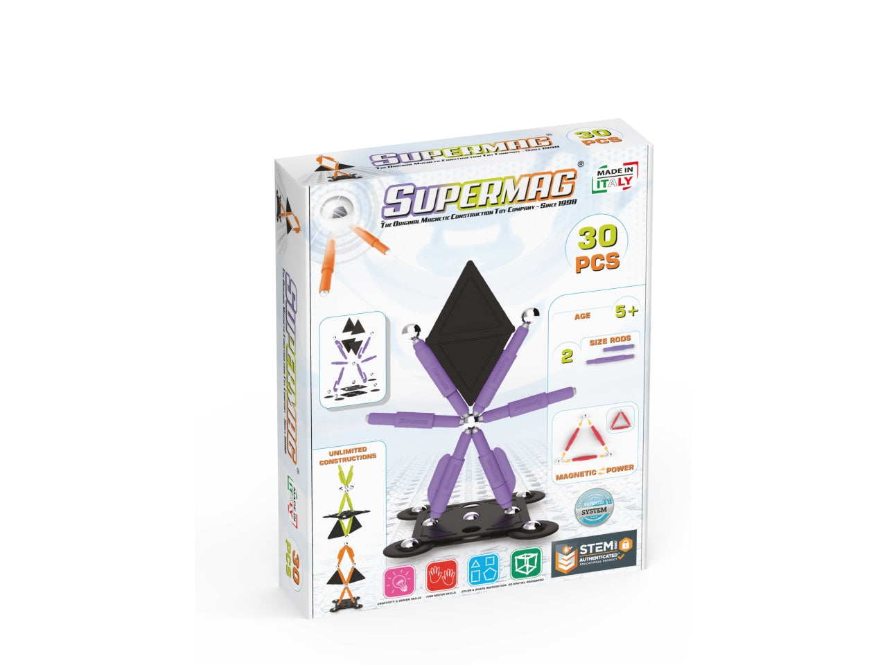 Supermag Projects Technicolor Set 30 Pezzi Viola Plastica e Metallo Età 5+ | Re.El.Toys