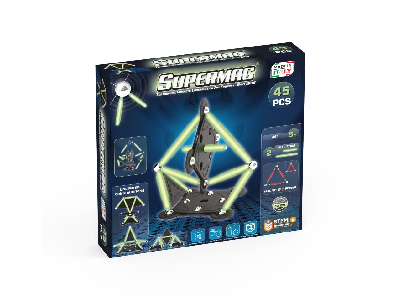 Supermag Projects Glow Set 45 Pezzi Plastica e Metallo Età 5+ | Re.El.Toys