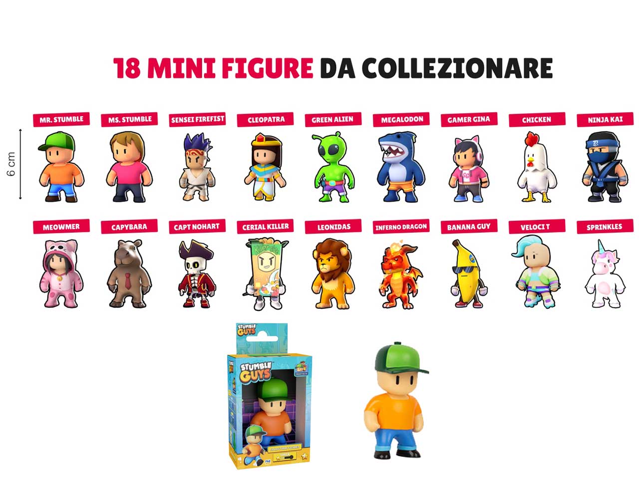 Stumble guys mini figure misura 6cm