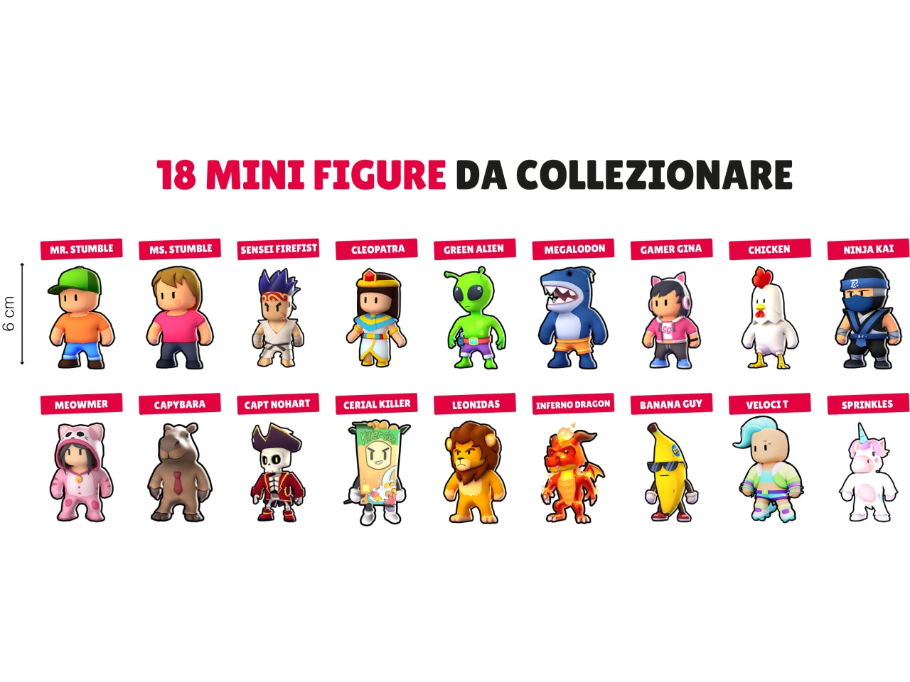 Stumble guys mini figure misura 6cm