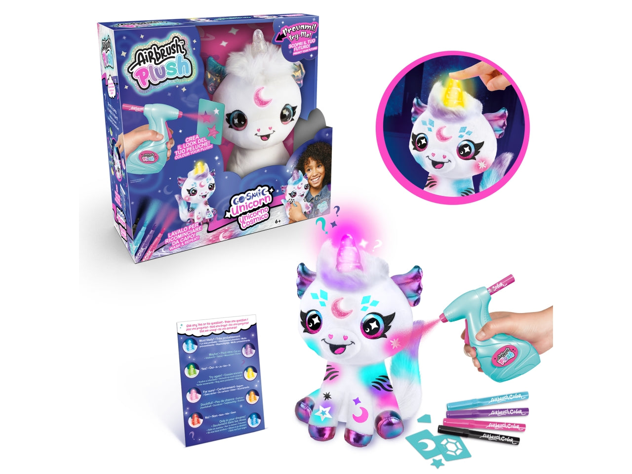 Airbrush plush cosmic unicorn 32x30x11cm