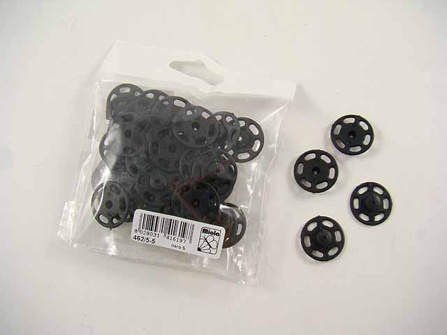 Bottoni aut.21mm plas.25 pezzi neri 462/5-5