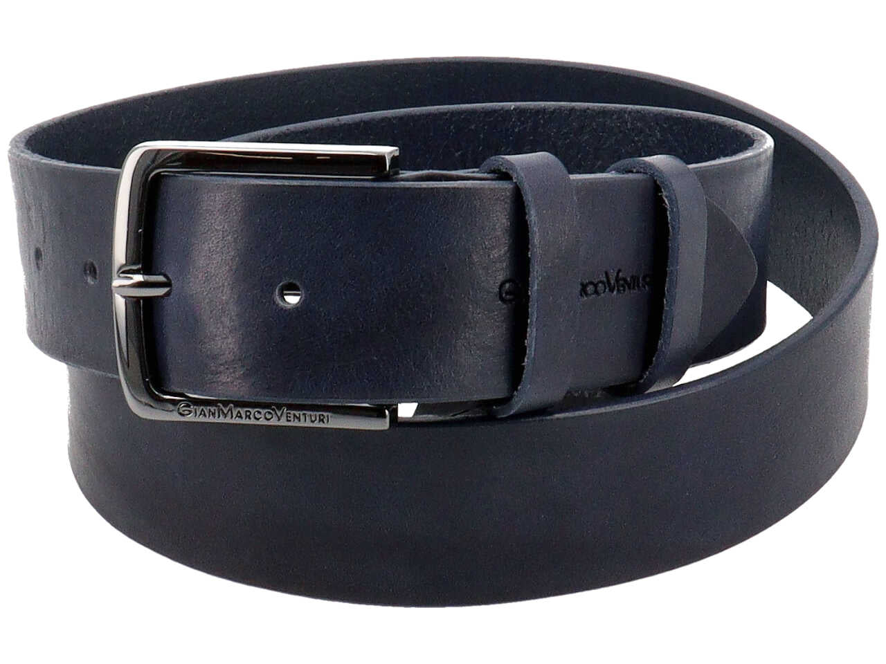 Gmv uomo cintura cuoio santiago nei colori nero, blu e testa di moro