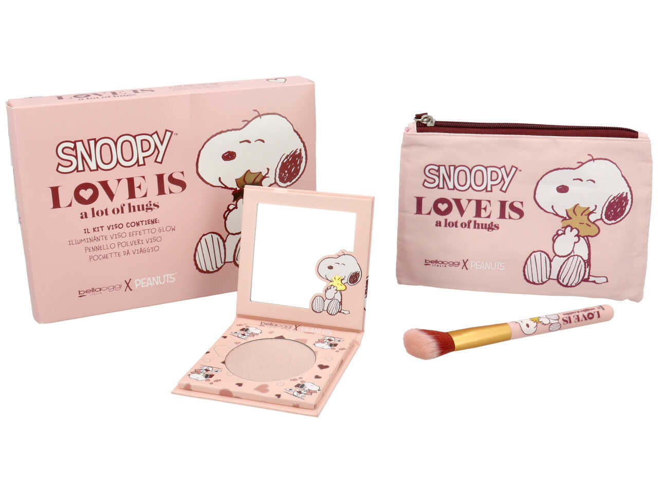 Kit make-up Snoopy - Love is a Lot of Hugs - Champagne-Rosè - Bellaoggi