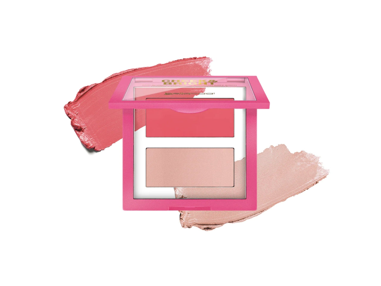 Palette viso Blush e Illuminante in Crema - Cheek and Bright - Copertura Modulabile - Pink Shy - Bellaoggi