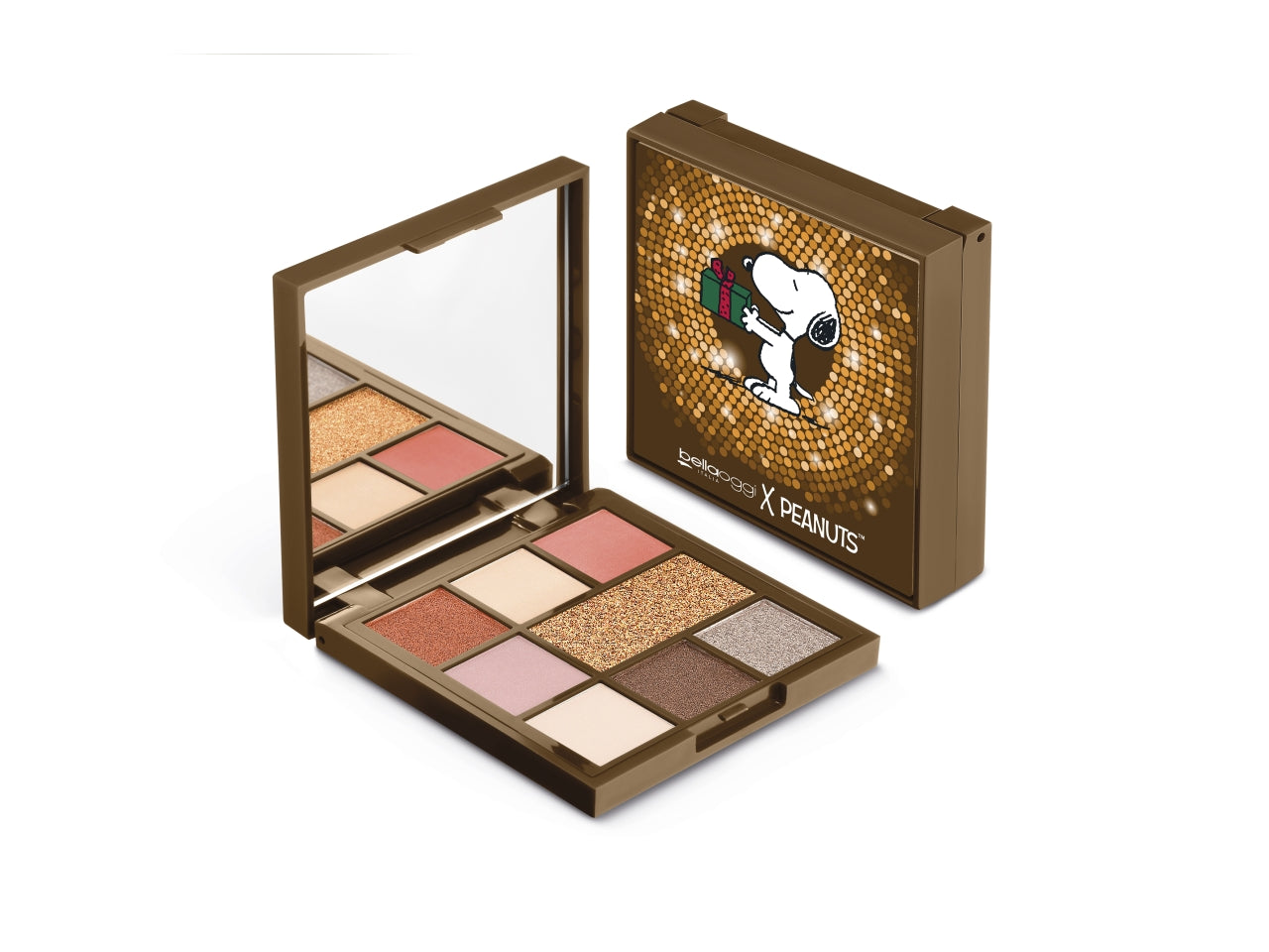 Palette occhi ombretto Snoopy - 5 Ombretti Matt, 2 Perlati, 1 Top Coat - Golden Surprise - Bellaoggi