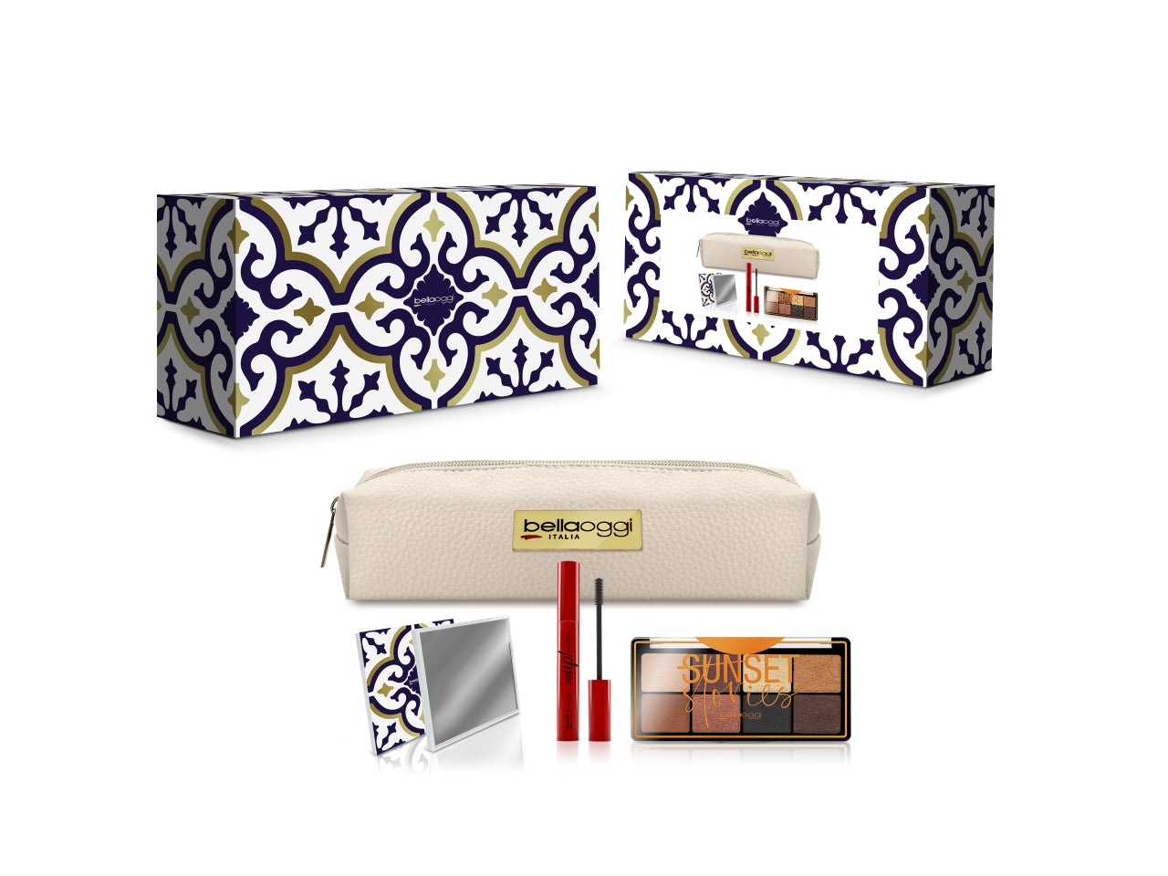 Kit make up Mediterranean - Mascara, Palette Occhi e Specchietto - Bellaoggi