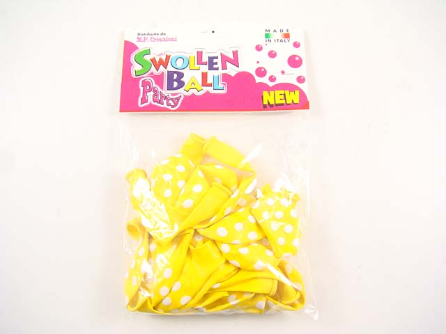 Palloncini gomma pois 20 pezzi giallo 899