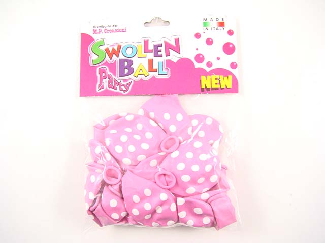 Palloncini gomma 20 pezzi pois rosa 907