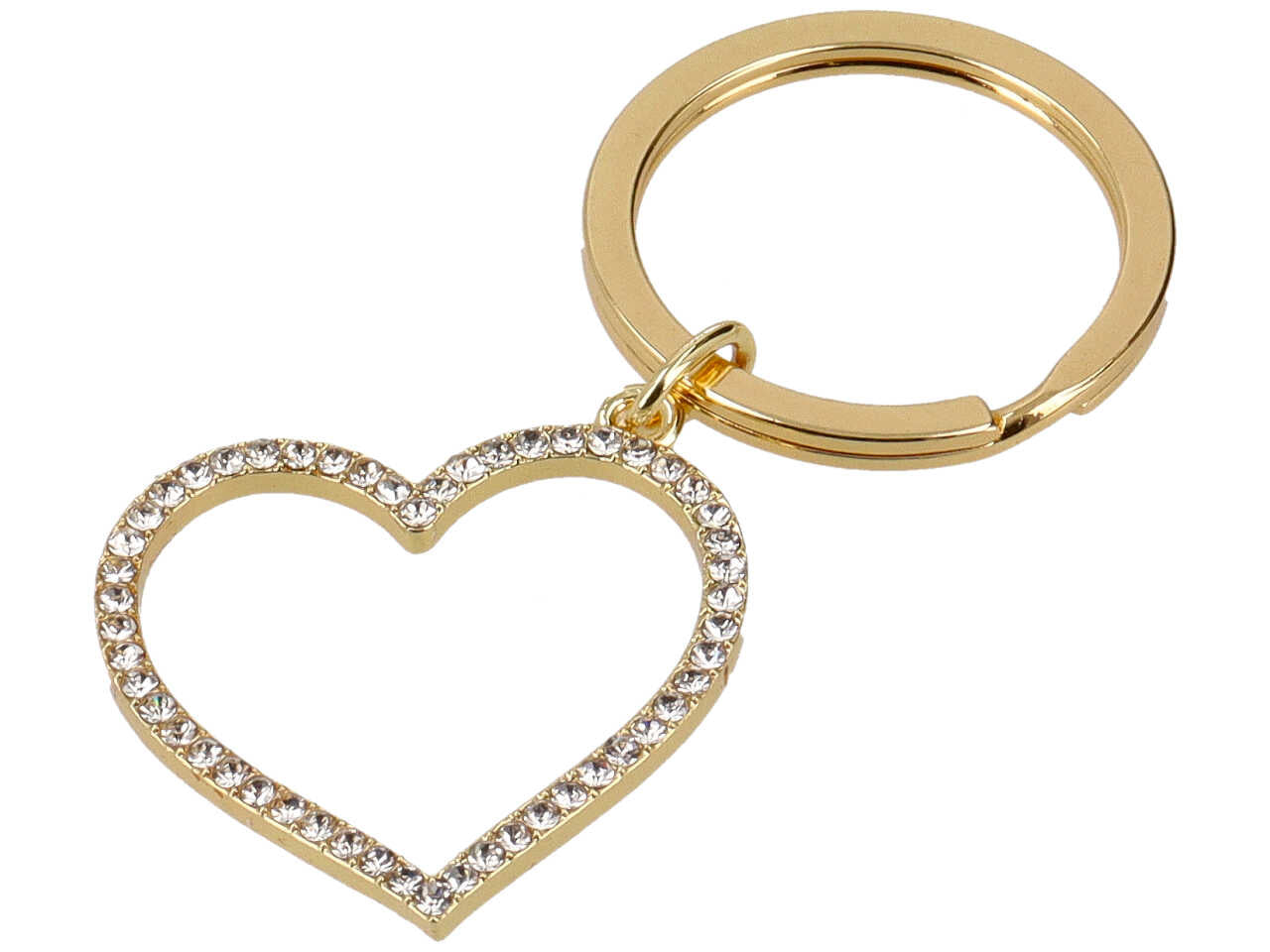 Portachiavi cuore con strass oro