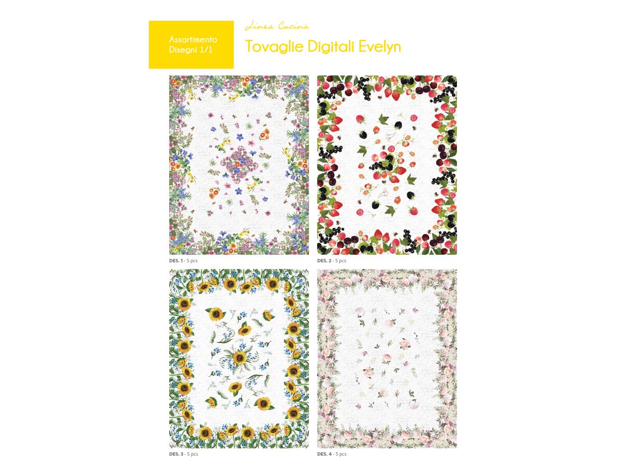 Tovaglia dig evelyn 140x180cm modelli assortiti