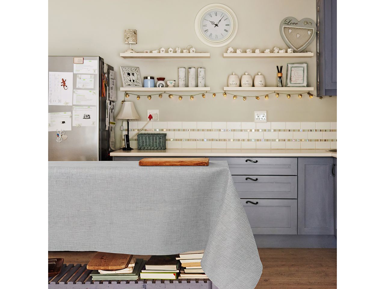 Tovaglia antimacchia fiammetta 140x180cm grigio