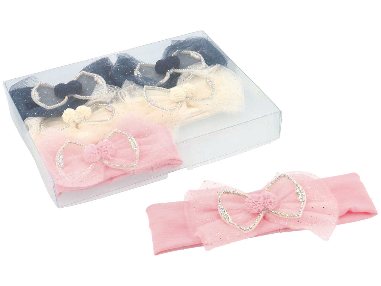 Fascia c/fiocco tulle e pon pon fb10353