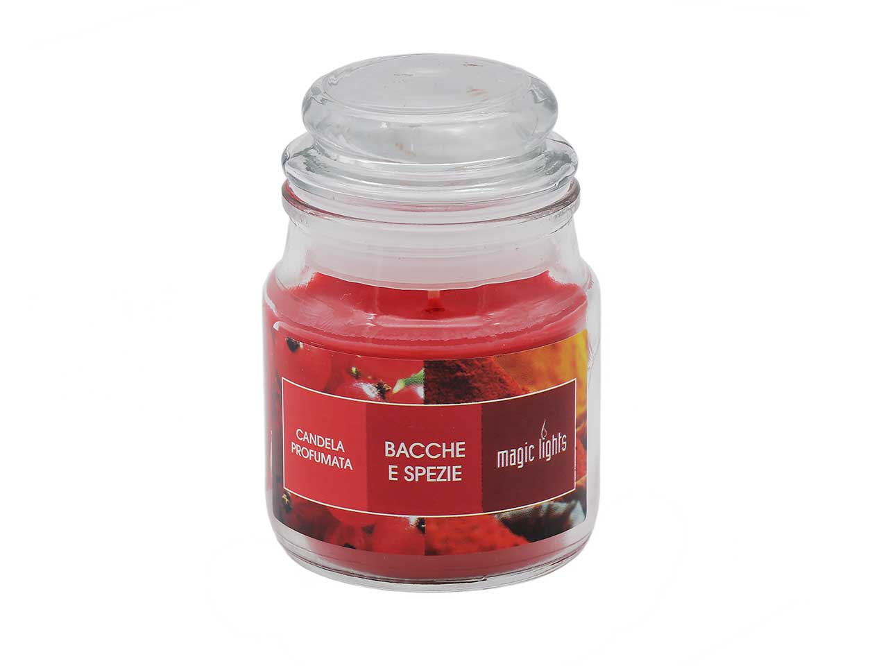 Candela profumata giara piccola 95gr h9xd5,5cm fragranza bacche e spezie