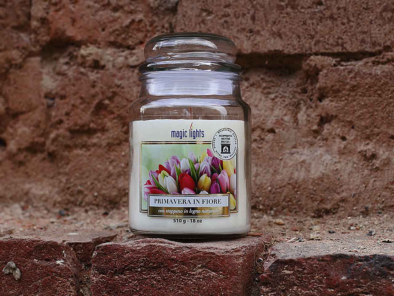 Candela barattolo 510gr fiorito 90073