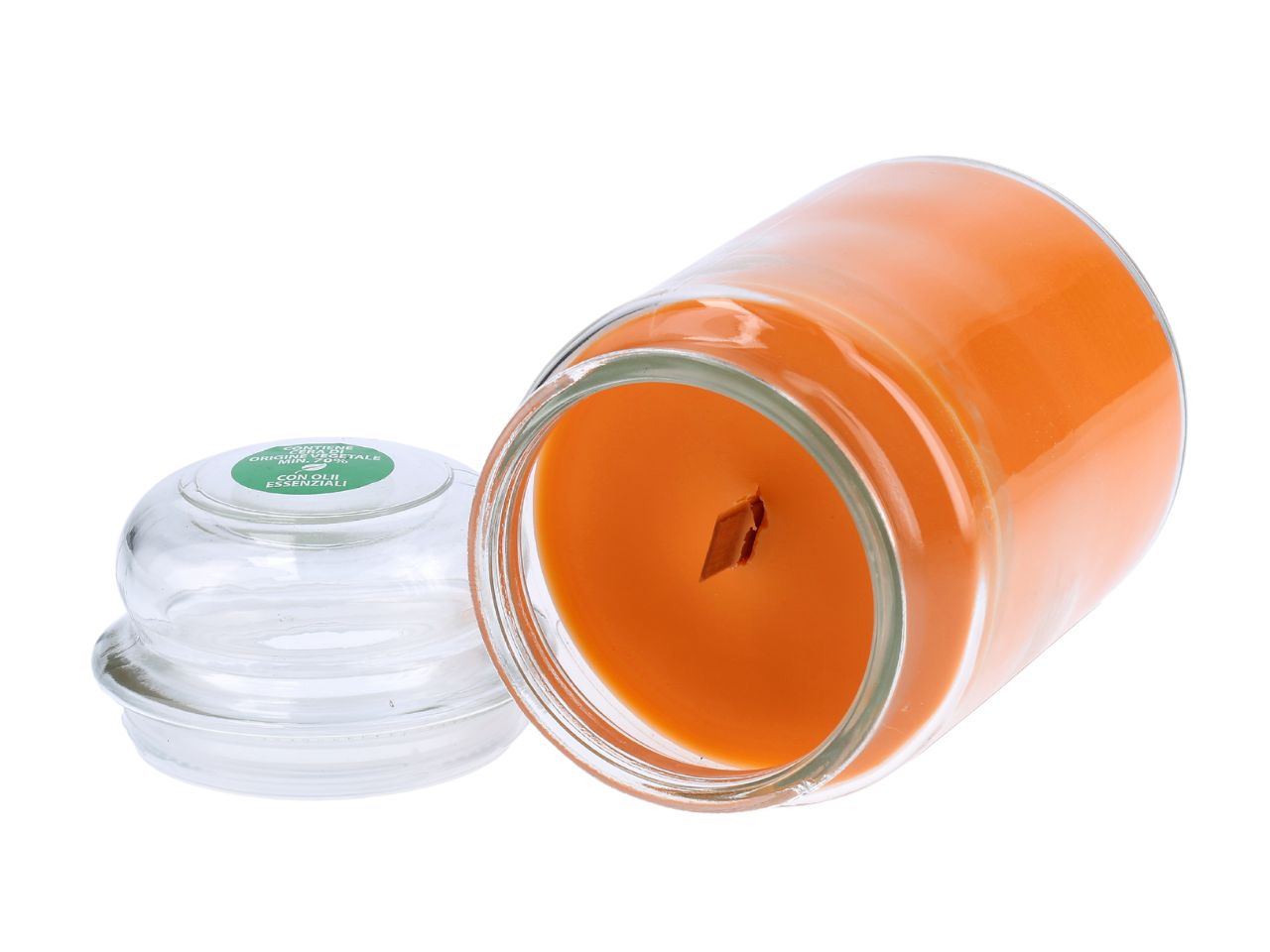 Candela giara grande 510gr in vetro profumazione mango e papaya