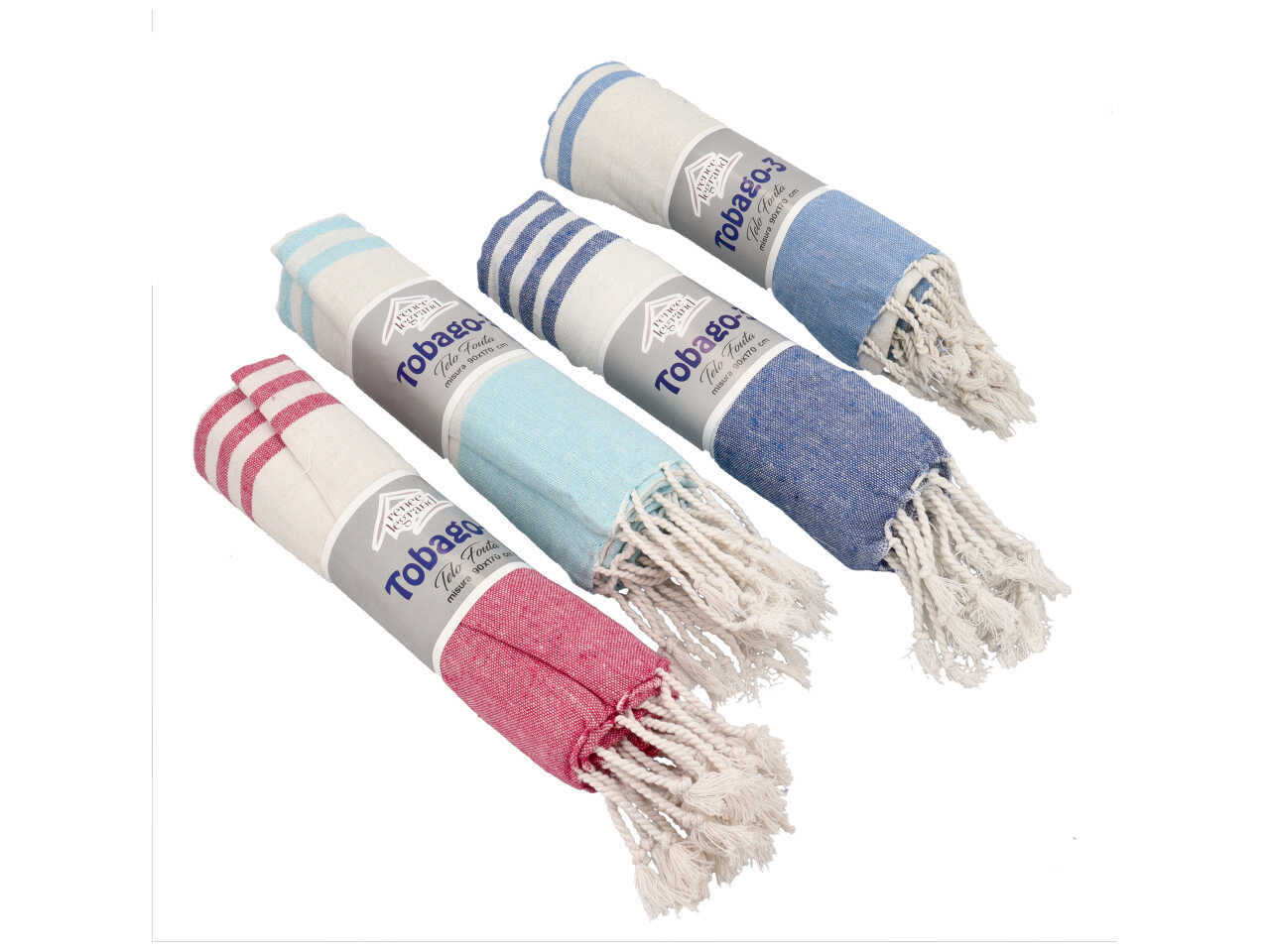 Telo mare fouta in cotone rigato 8 colori assortiti 90x170 cm - Renee Legrand
