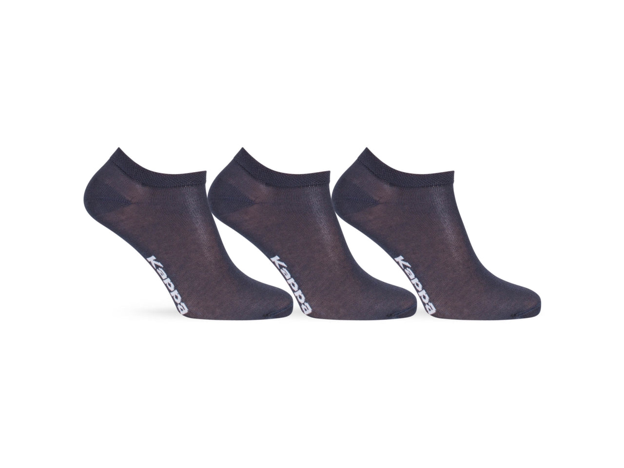 Calze fantasmino adulto Kappa in misto cotone blu, 3 paia taglia 42/44