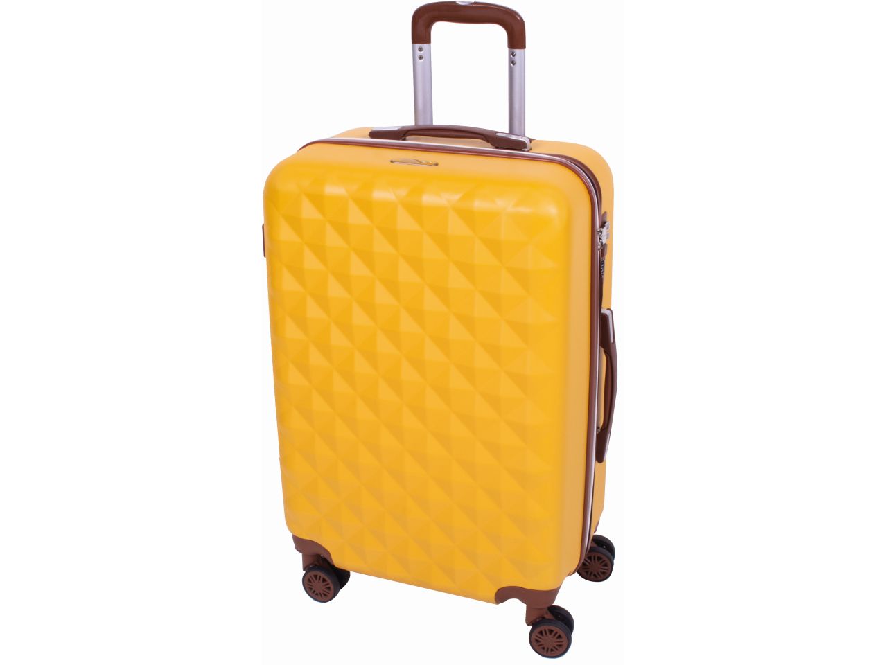 Set trolley giallo in abs, 3 valigie da 49x30x75 cm, 45x27x66 cm, 36x25x56 cm - Partenope