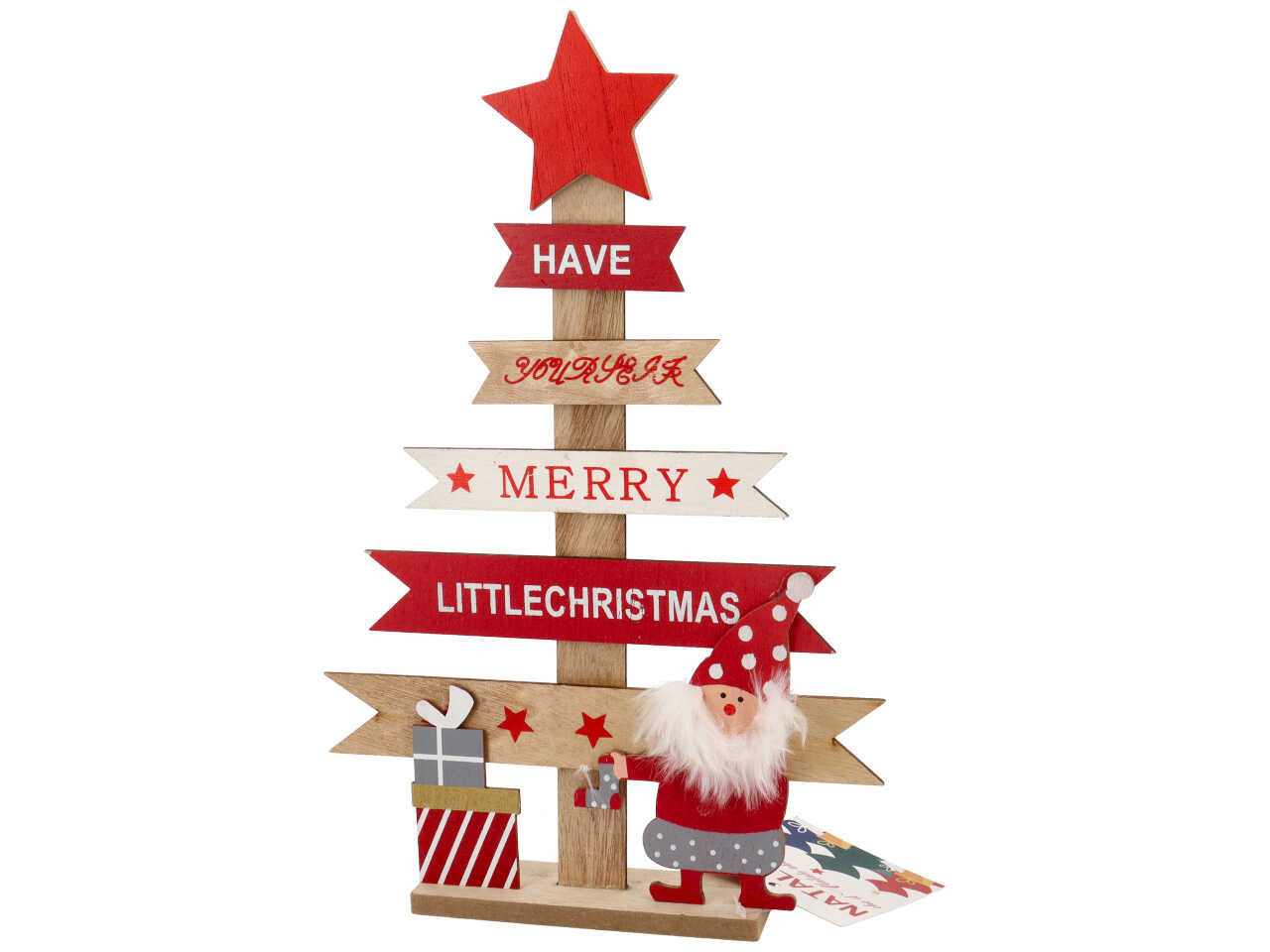 Decorazione natalizia a forma di albero di natale in legno 24x6x36,5cm
