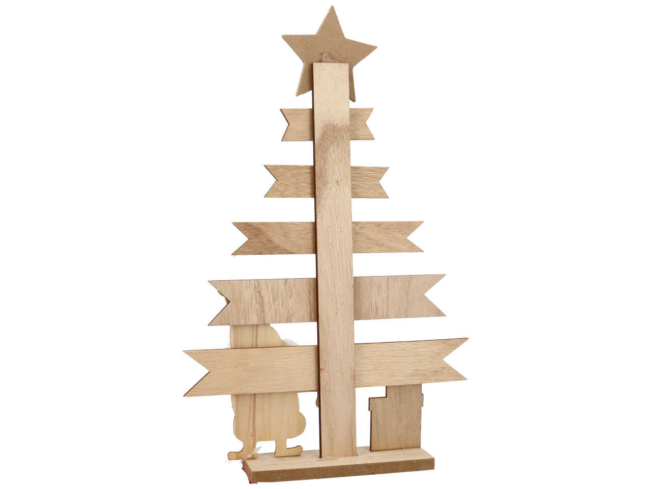 Decorazione natalizia a forma di albero di natale in legno 24x6x36,5cm