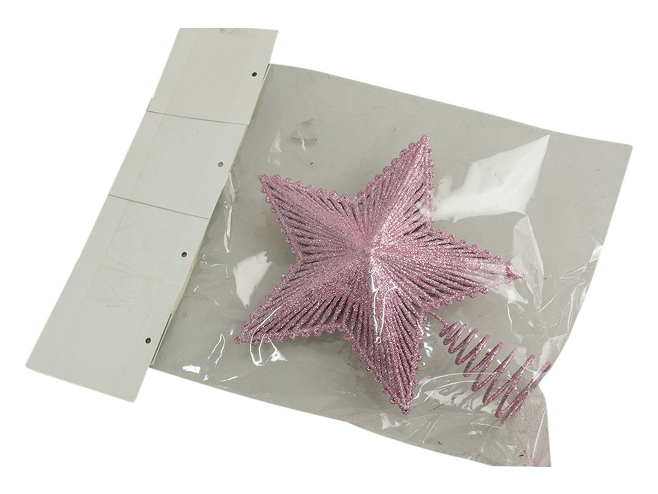 Puntale natalizio per albero a forma di stella misura 20cm colore rosa antico
