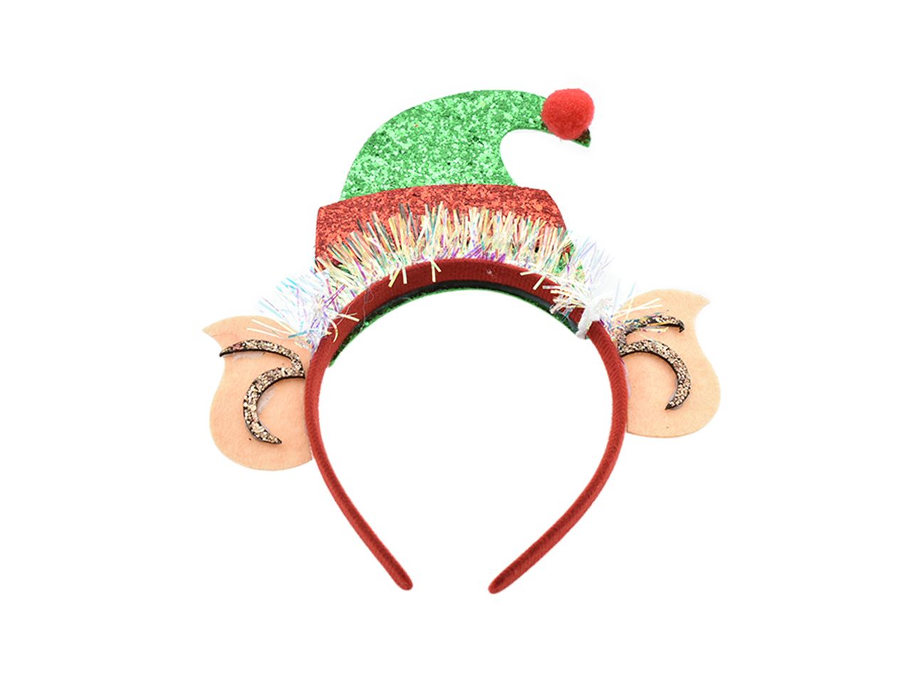 Frontino natalizio con cappello da elfo