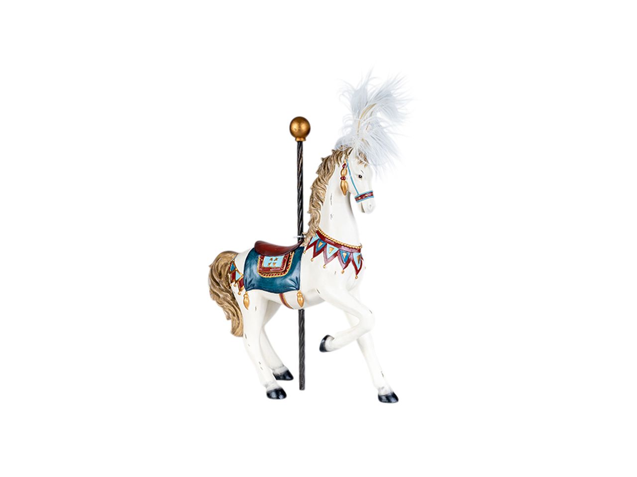 Cavallo da giostrina luna park in resina misura 43x16,6x53,5cm