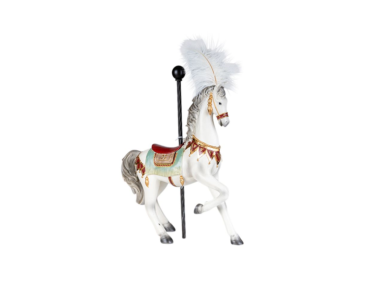 Cavallo da giostrina luna park in resina misura 43x16,6x53,5cm