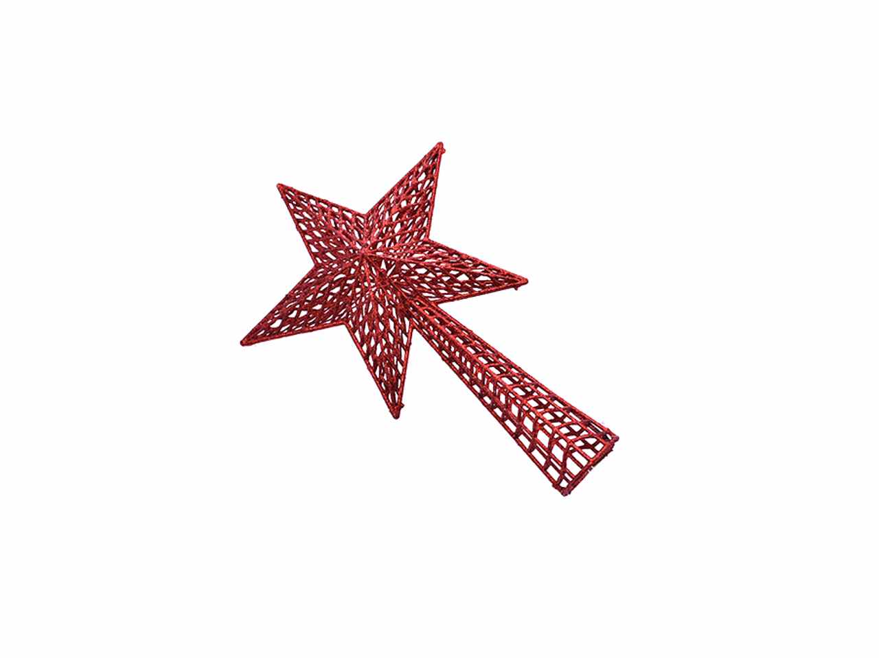 Puntale stella 25x36cm glitter rosso