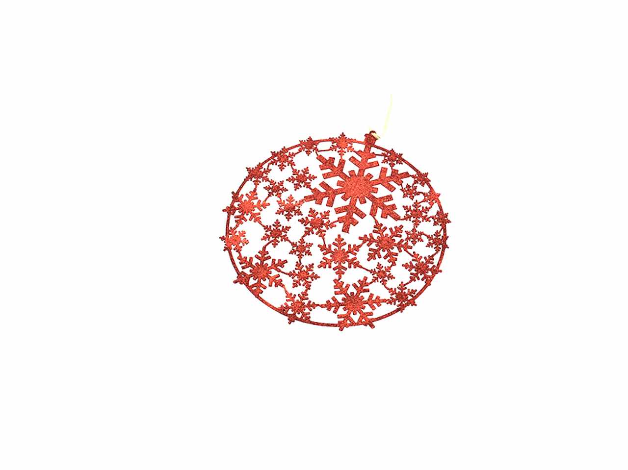 Appendino fiocco neve 21cm rosso